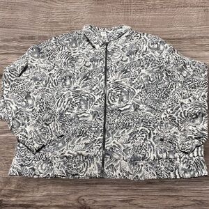 Alfred Dunner Monochrome Animal Print Jacket